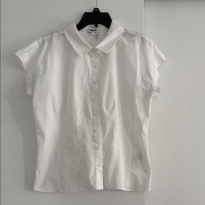 DKNY Women's Classic White Button-Down Shirt